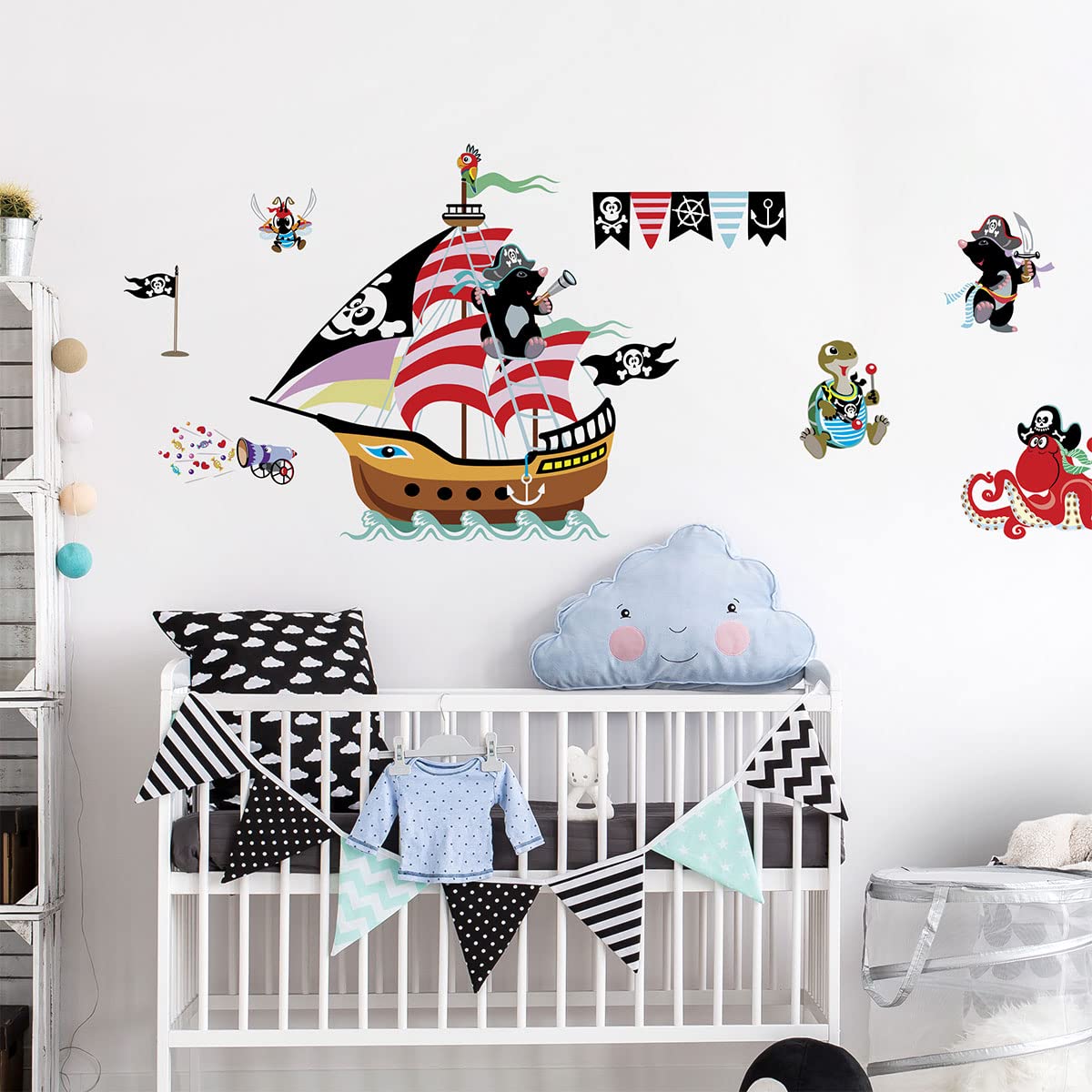Autocollants Muraux Pirates DECOWALL - Décor Chambre Enfant Île Au Trésor | Stickers Amovibles Et Ludiques