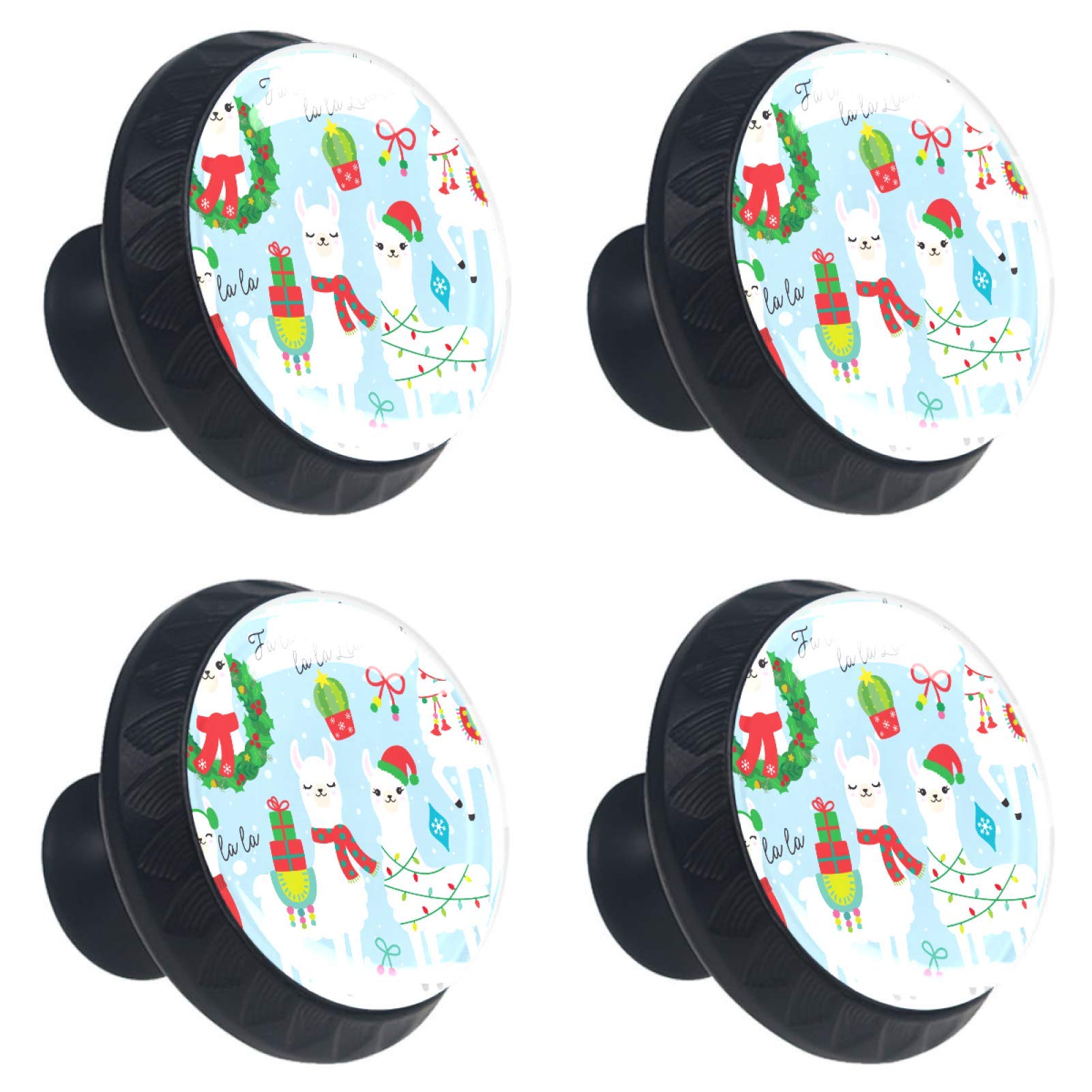 Boutons de tiroir en verre 30 mm Lot de 4 poignées transparentes pour meubles et cuisine