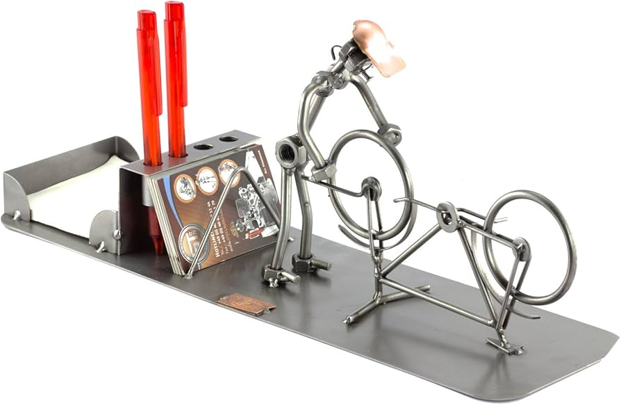 ハンドメイド　メタル・マン Amazon.com: Steelman24 Bicycle Mechanic Desk Organizer Sculpture