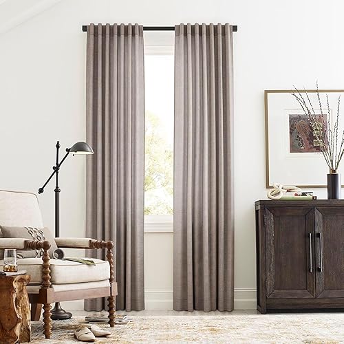 Sunbrella Cortinas duraderas para filtrar la luz, 50 pulgadas de ancho x 96 pulgadas de largo, hongos, cortinas a prueba de decoloración con