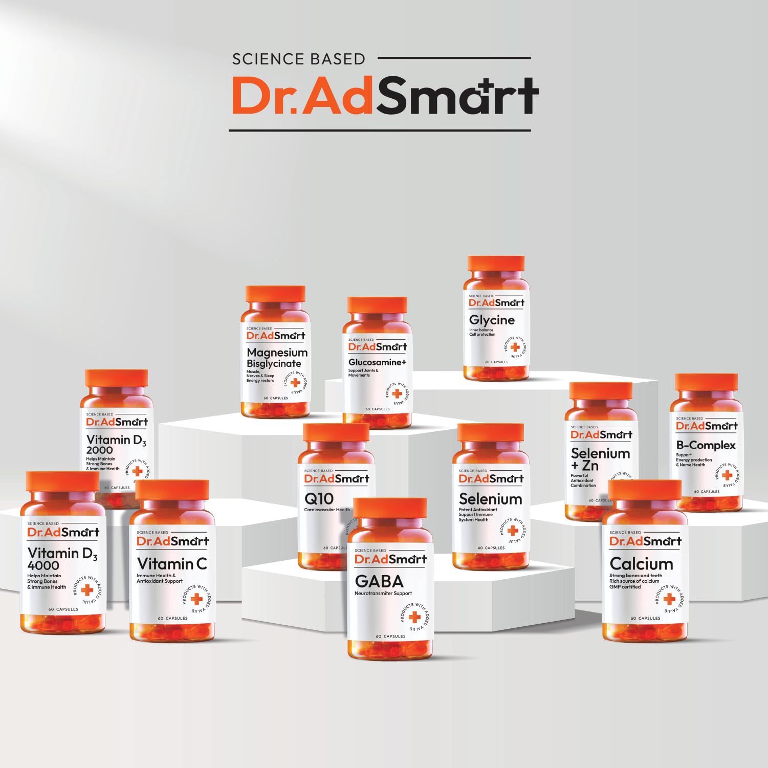 Selen + Zink - Hochdosiert 220 µg Selen mit 20 mg Zink - 3er-Pack - Aus Selenhefe - Für Immunsystem & Haut Haare Nägel - 180 Kapseln - Laborgeprüft - Dr.AD Smart - GMP Qualität