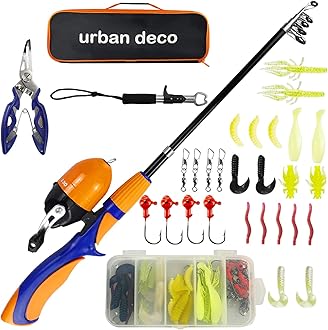 Urban Deco Orange Kids Fishing Pole Set