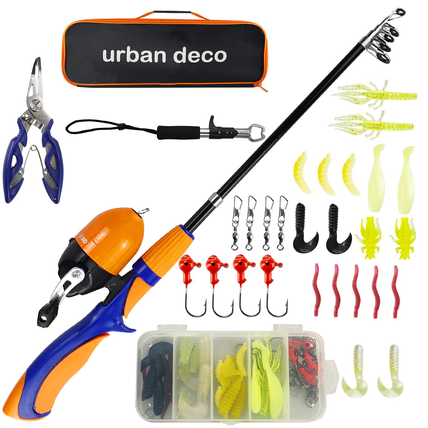 Urban Deco Orange Kids Fishing Pole Set
