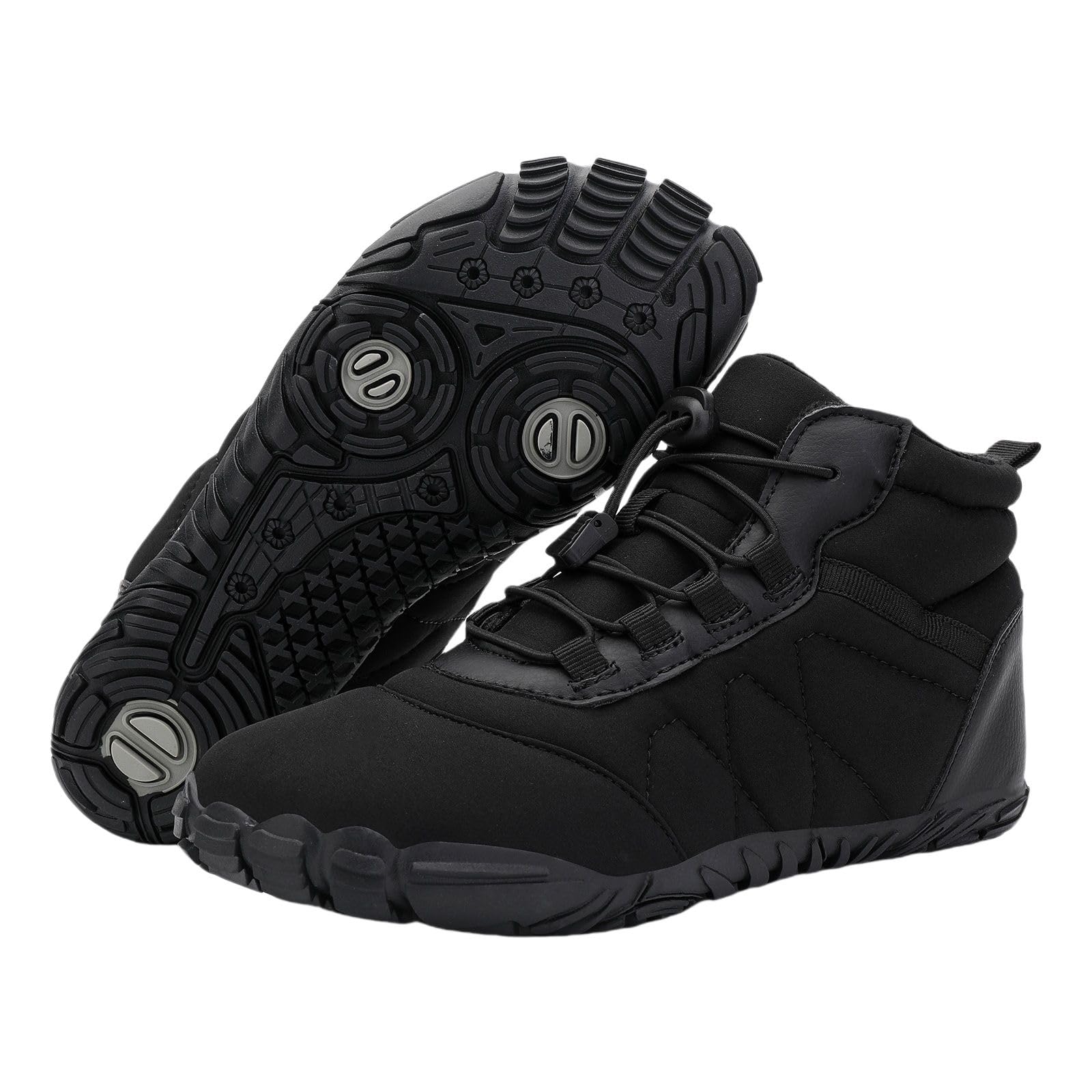 Winter Barefoot Shoes for Women Men Wide Toe Box Zero Drop Snow Boots Warm Fleece Lined Slip On