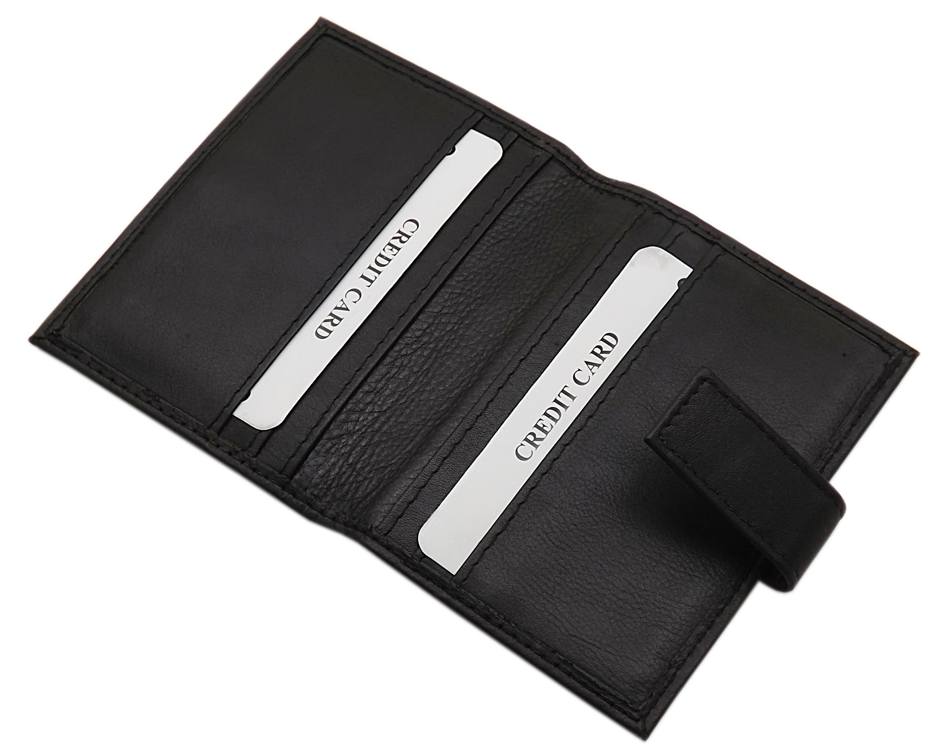 myledershop XL Leder Kreditkartenetui mit Ersatzfolie MJ-Design-Germany in Schwarz