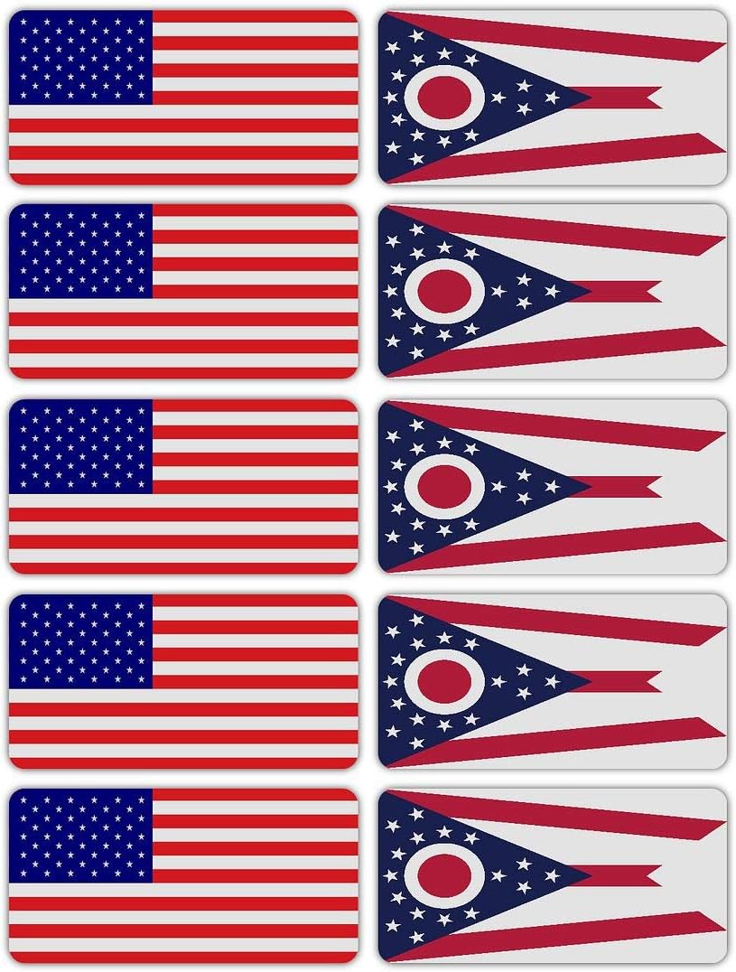 3m Reflective Stickers 10 Pack 3M Reflective Mexico & USA Flag Stickers - Safety Decals For Hard Hats, Toolboxes Safety Identification Decals