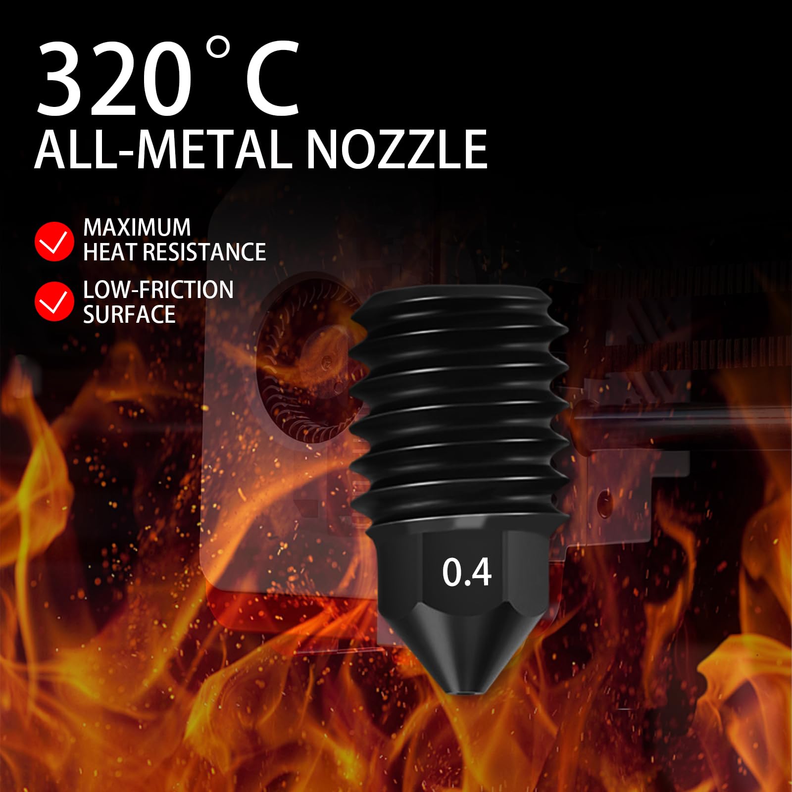 Ceramiczny hotend 0,4 mm, nadaje się do Kobra S1 Combo, głowica drukująca ze stali nierdzewnej, blok radiatora, wkład grzejny, termistor, dysza ze stali hartowanej, z trzema silikonowymi nakładkami