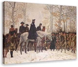 Large George Washington At Valley Forge Revolutionary War Poster Art Print Canvas Home Living Room Cafe Office Bedroom Modern Background Decoration 30x20inch(75x50cm) Frame-style