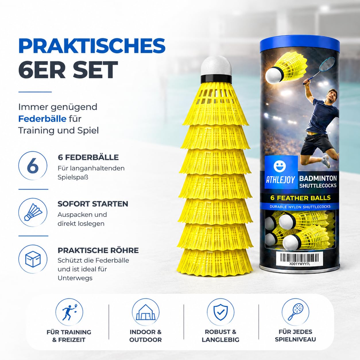 Balones de bádminton para entrenamiento y competición – interior y exterior