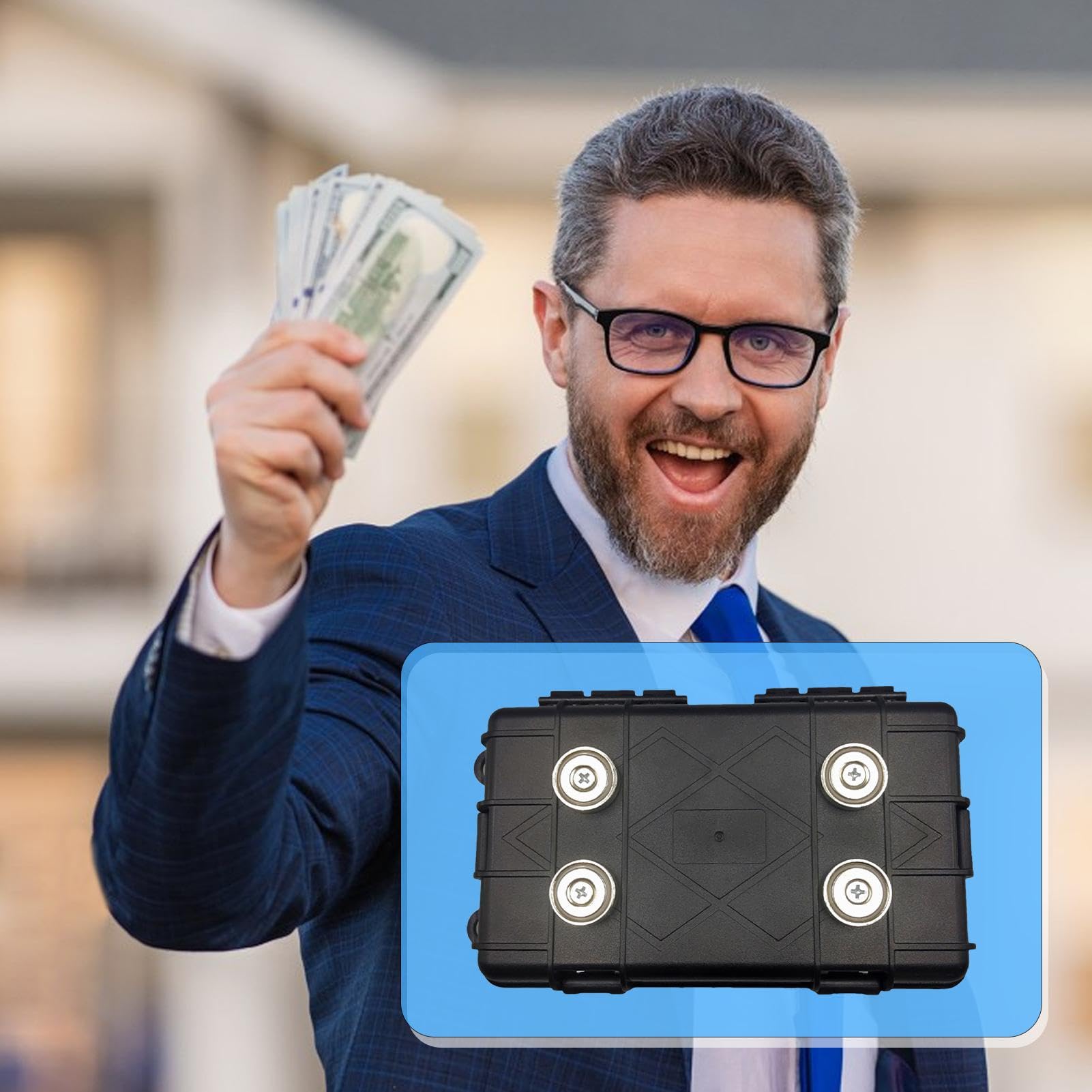 Caja magnética para debajo del coche, soporte para llaves para debajo del coche, caja portátil con acolchado, ocultador de llaves ligero para ocultar una llave en el exterior