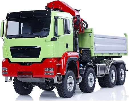 LESU 1/14 RC Hydraulic 3-Ways Dump Crane Truck 8X8 7CH Painted Remote Control Tipper Car Unfinished Body Shell Construction Vehicle Hobby Grade Model