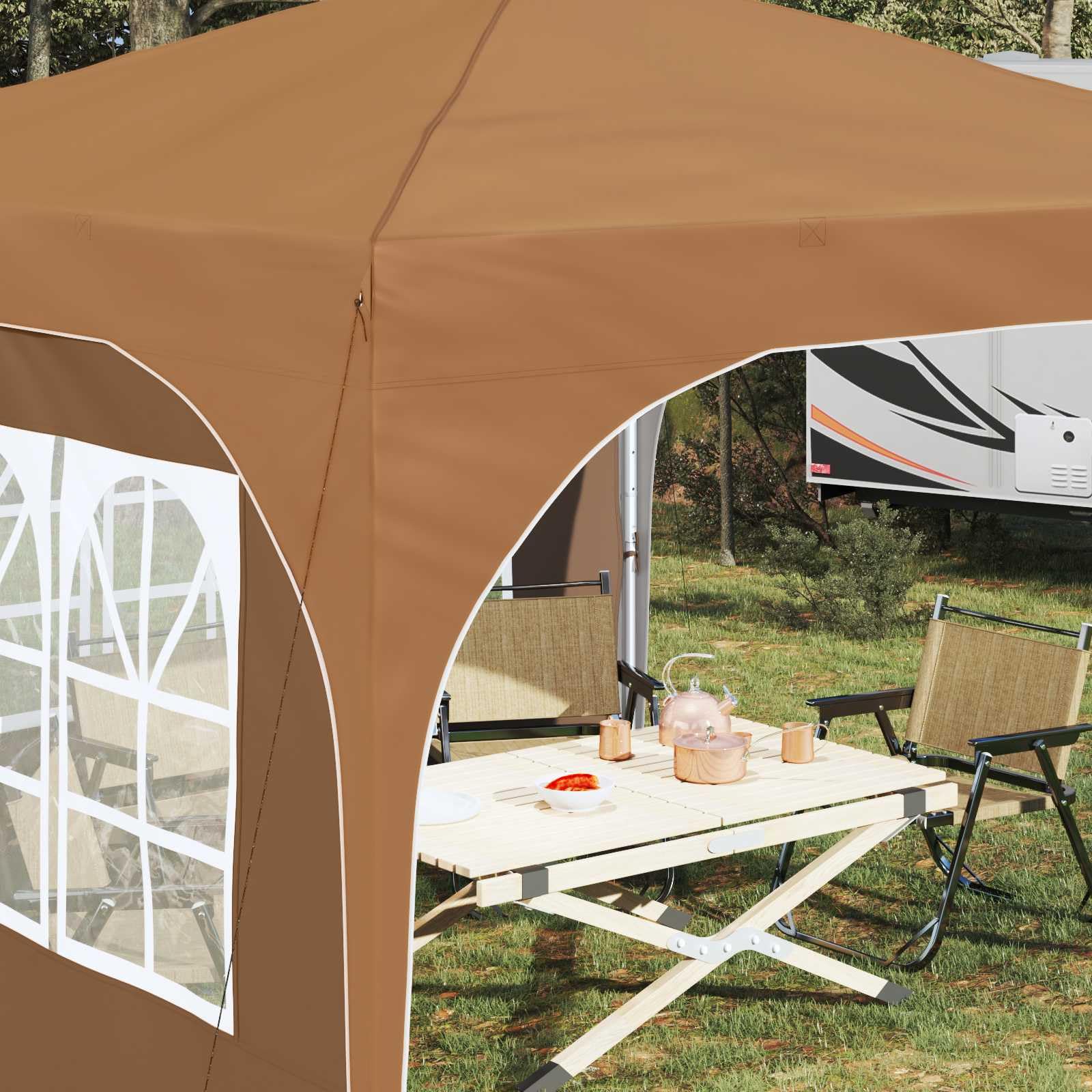 Gazebo pieghevole per feste, 290 x 290 x 245 cm, beige