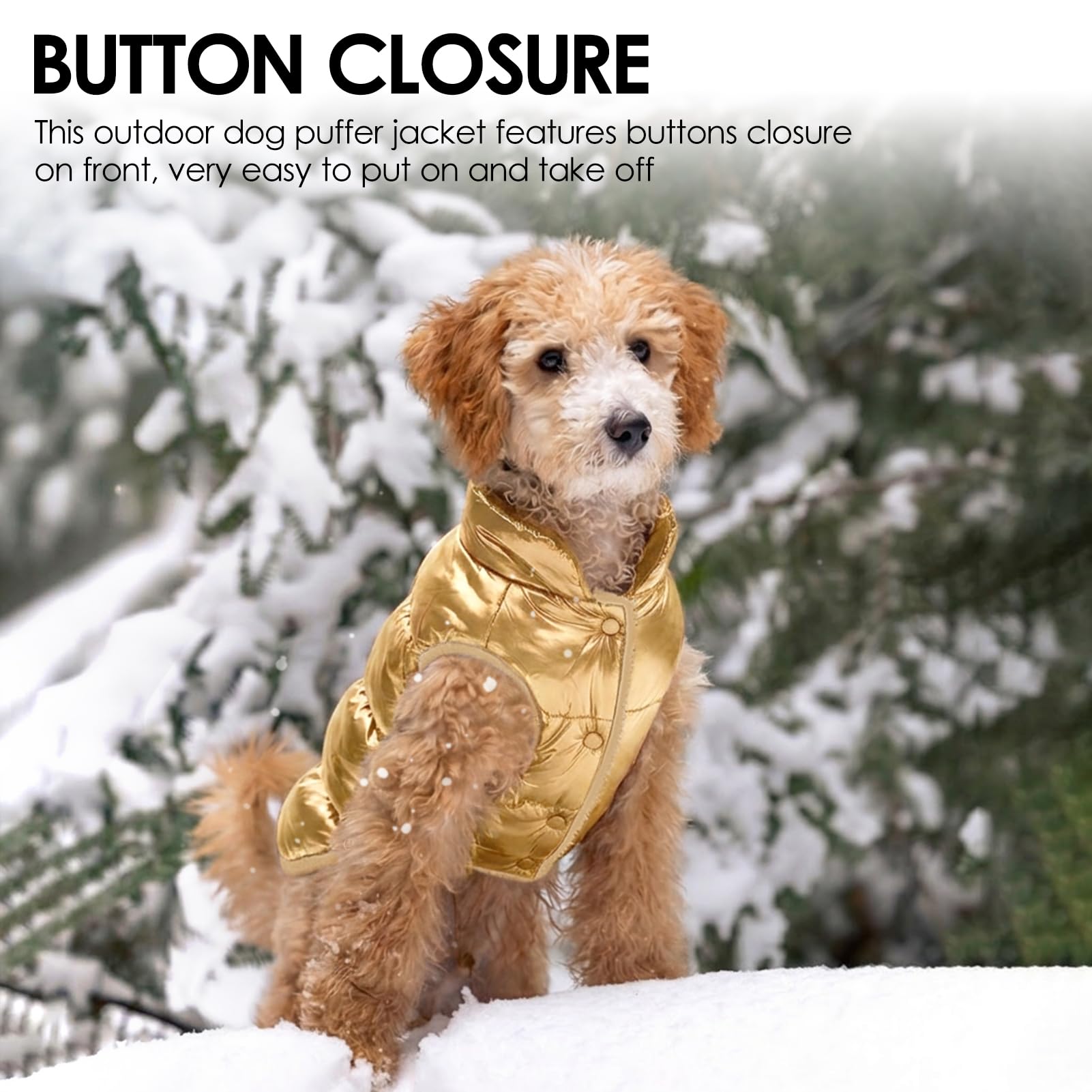 AOFITEE Traje de nieve para perro, abrigo para clima frío, chaqueta impermeable para perros pequeños, chaqueta ligera para perro, abrigo de invierno para perro, chaleco de forro polar cálido, ropa