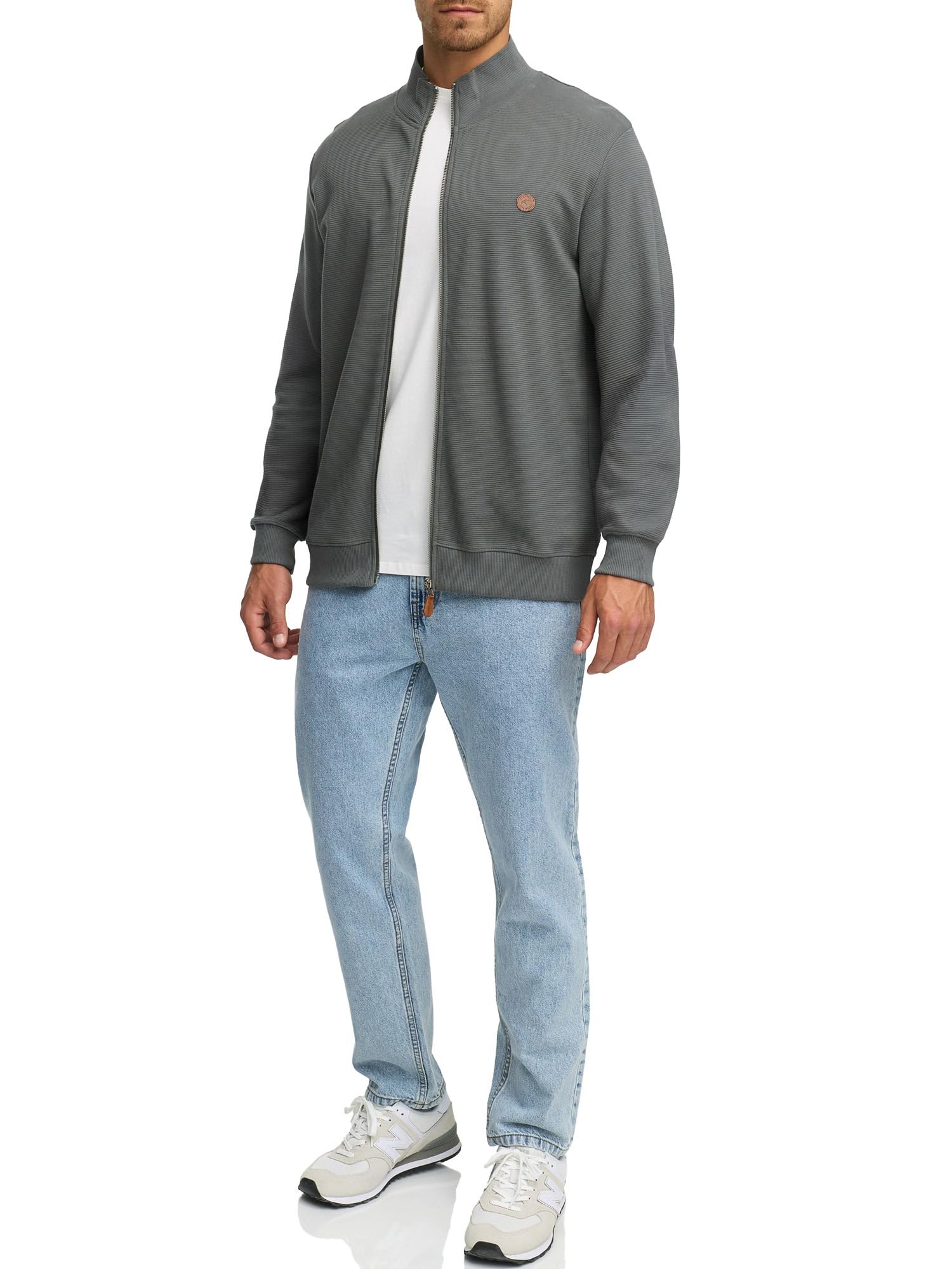 Indicode INGuadalupe Cardigan en coton pour homme | Pull avec poignets côtelés pour homme