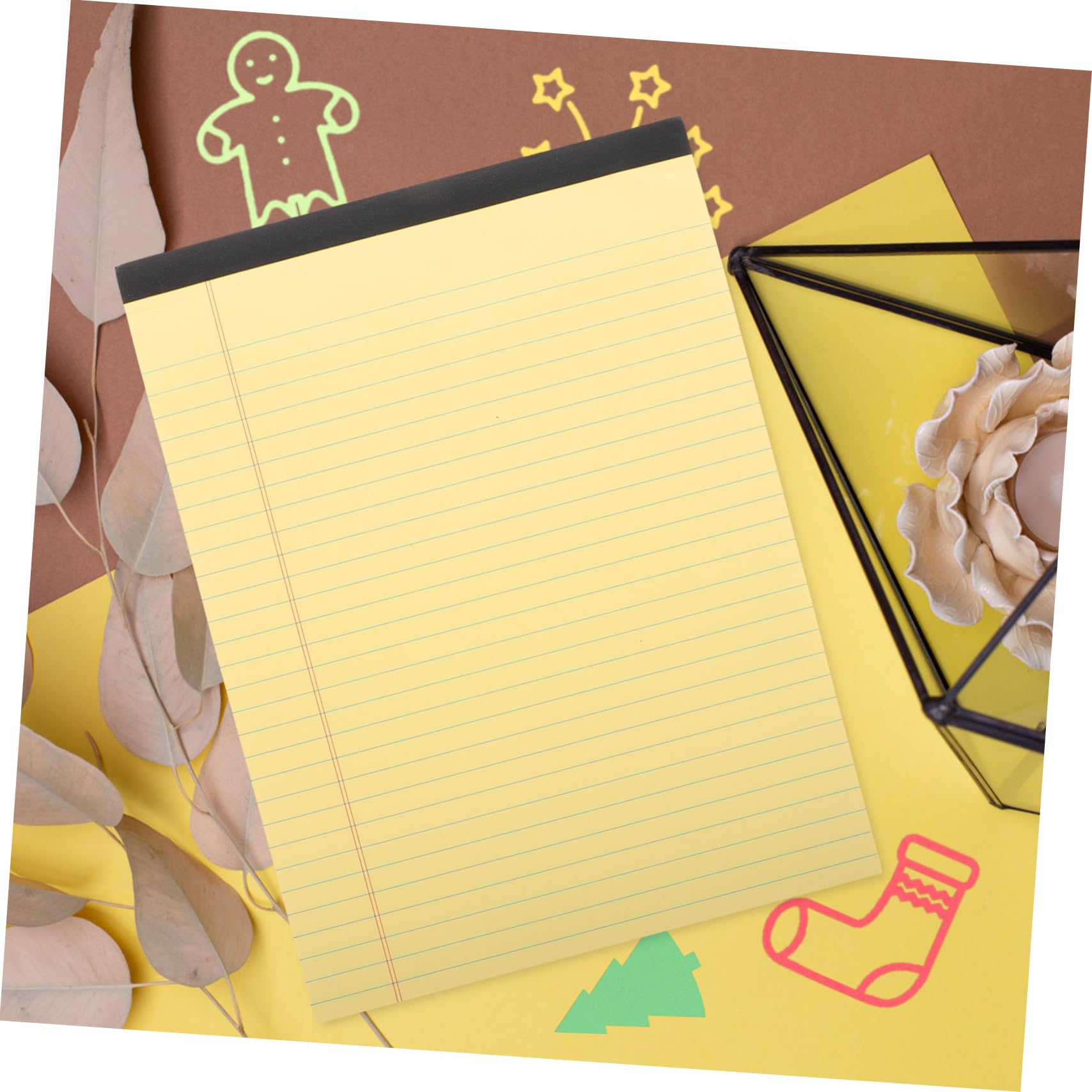 Tofficu Blocco Note Professionale Carta di Polpa di Legno A4 Giallo 6 Pezzi Scrittura Ordinata con Pagine Rigate e Layout a Sezioni e Design Funzionale per Scuola e Ufficio
