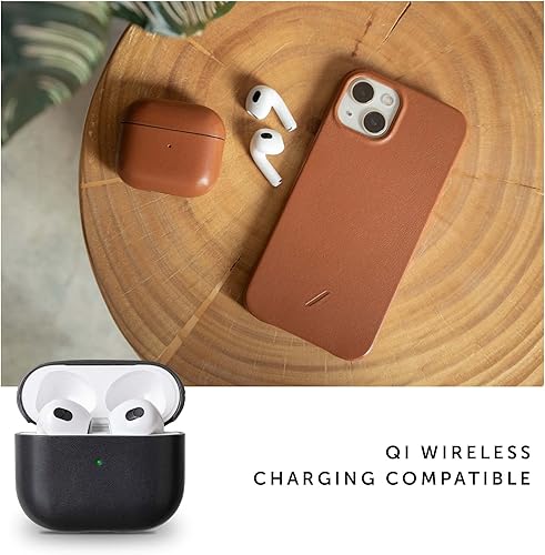 Miniatura 5 de Native Union Funda de cuero para AirPods (3ª generación), hecha a mano, totalmente envuelta, de piel italiana, compatible con cargadores Negro