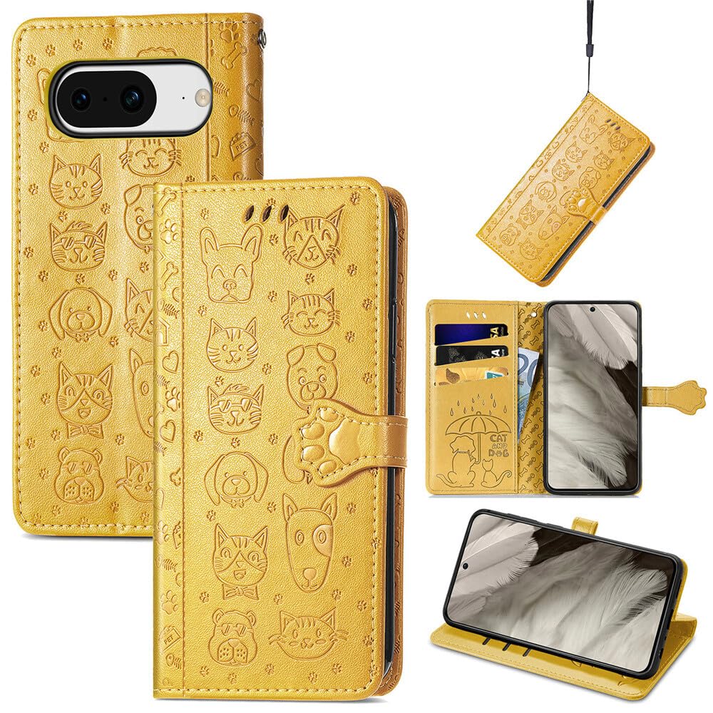 Étui en cuir Google Pixel 9A jaune protection robuste à finition soignée - 8