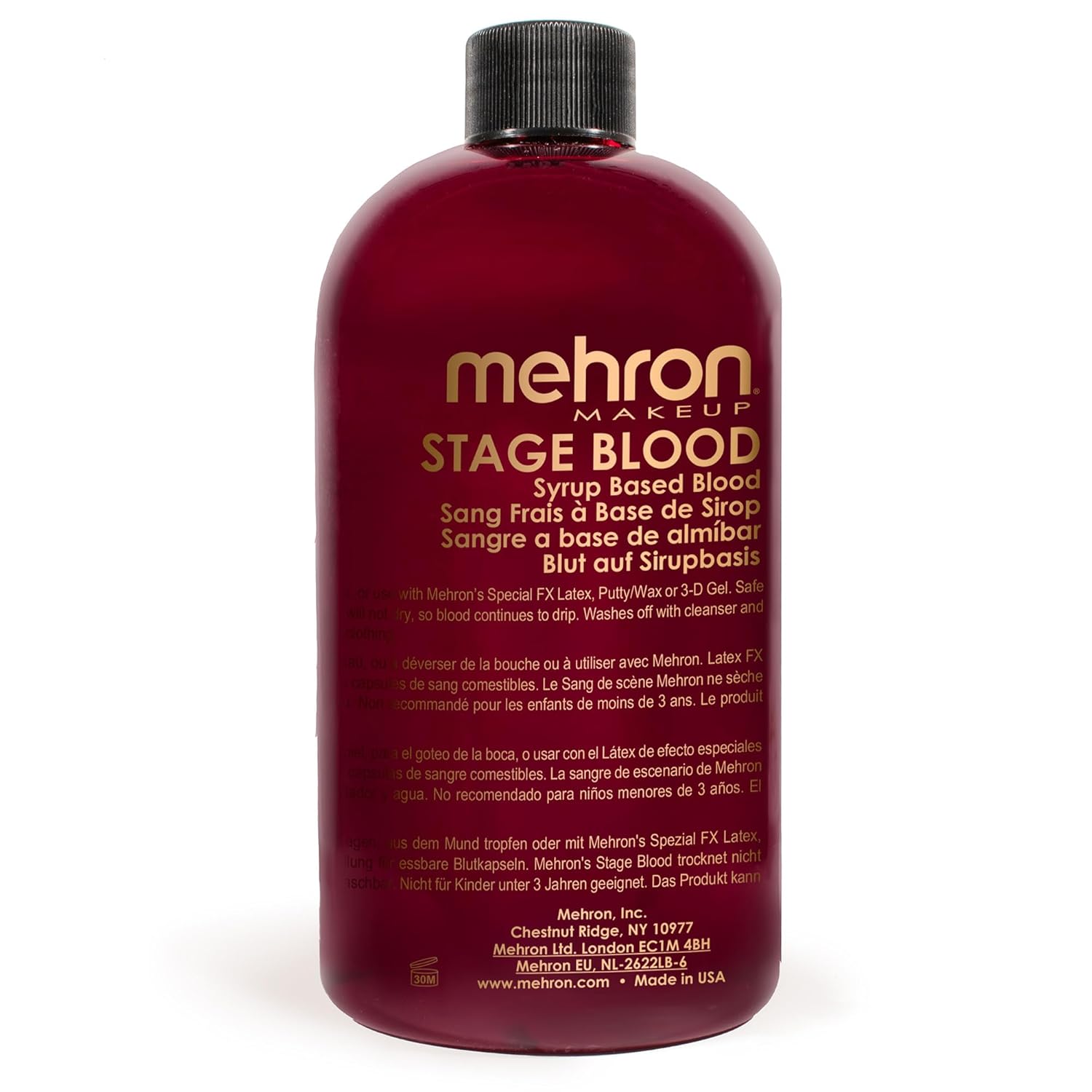 Mehron Makeup Stage Blood | Realistic Fake Blood For Halloween | Stage Blood Makeup| Washable Fake Blood for Special FX, Stage & Screen, Halloween, & Cosplay (16 oz) (Bright Arterial)