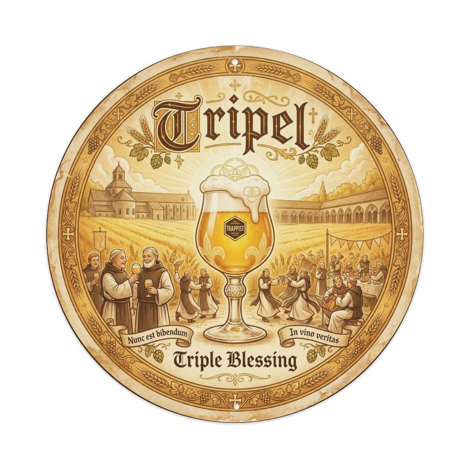 Belgian Tripel Abbey Ale House Traditional Wild Ferment Metal Tin Sign