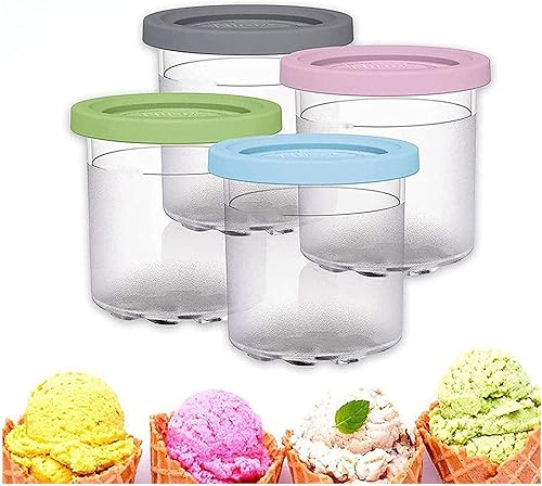 GHQYP Contenedores de pintas de helado, para pintas de crema ninja, sin BPA, aptos para lavavajillas, compatibles con máquinas de helados NC299AMZ,