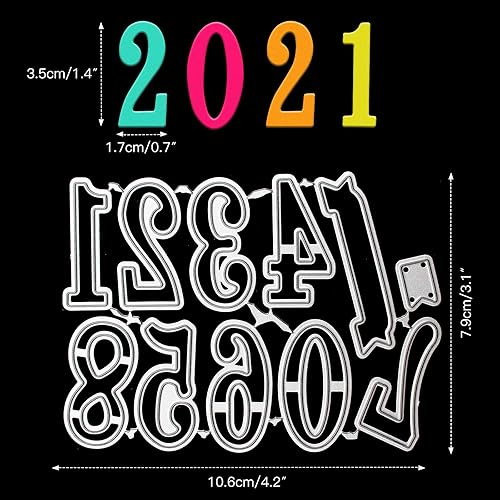Miniatura 7 de Troqueles de corte de metal de números 0-9, troqueles para hacer tarjetas, manualidades de bricolaje, plantilla de grabado de acero al carbono,