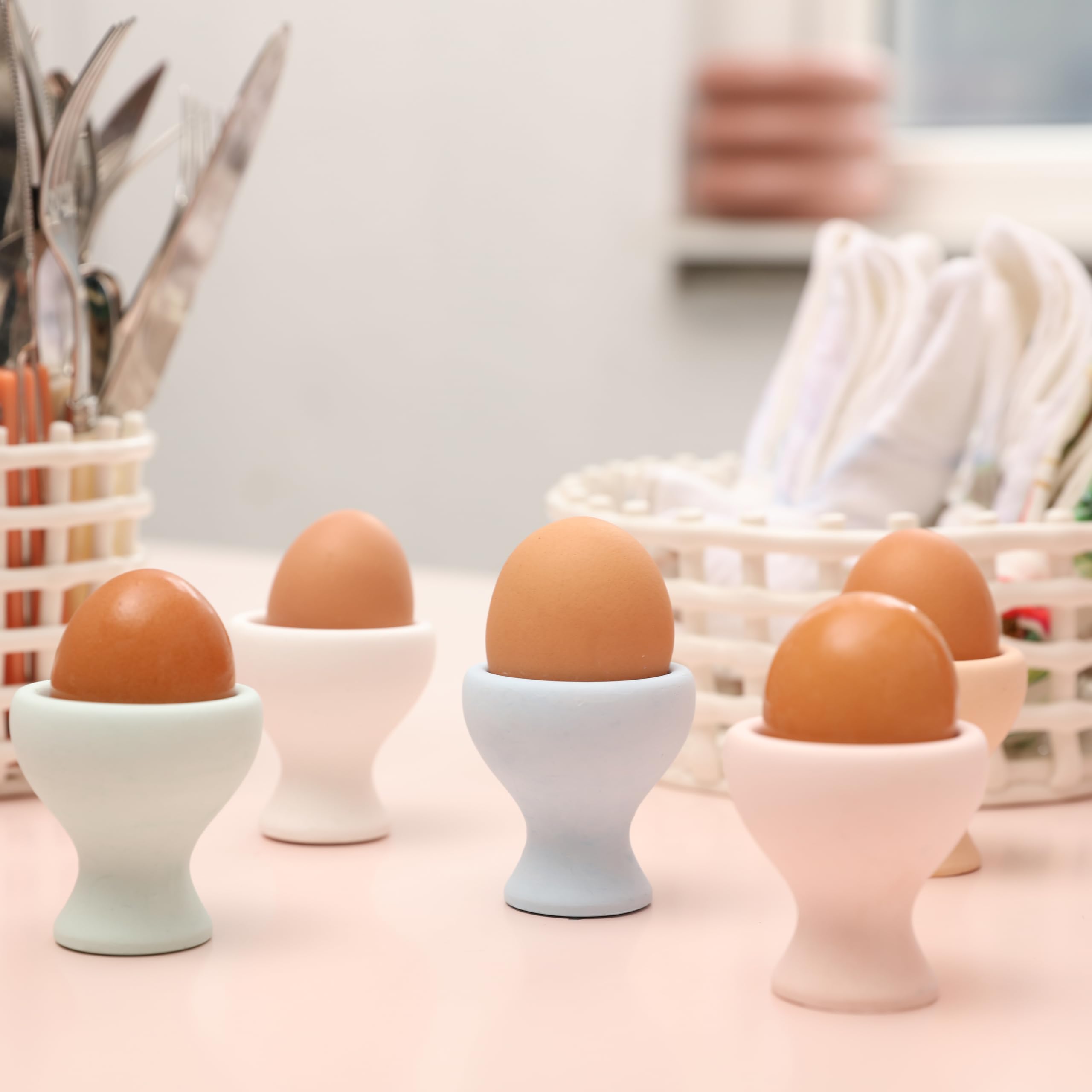 BOOWAN NICOLE Egg Cups Silicone Mold, Egg Holder for Soft Boiled Eggs Mould for DIY Breakfast Kitchen Decorative (SH1055-1)