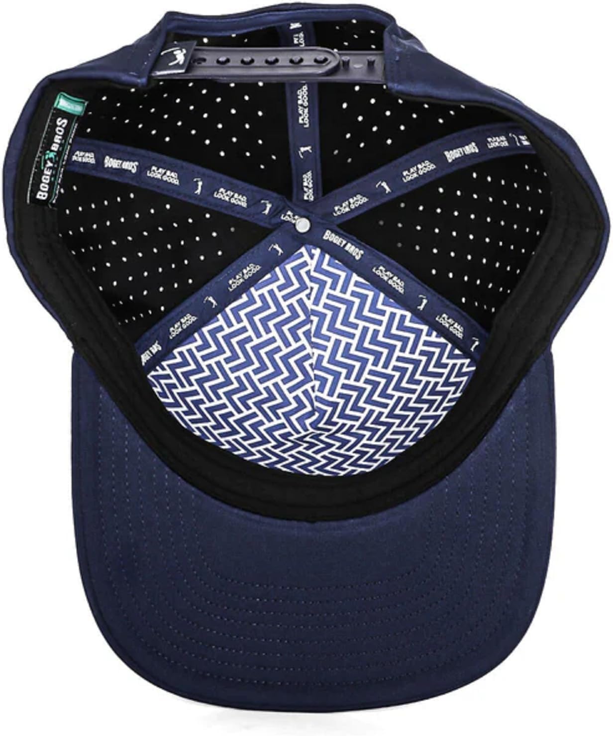 Bogey Bros Golf Hat for Men – Performance Snapback Cap, Breathable Poly Spandex, Sweat Resistant, Structured Fit