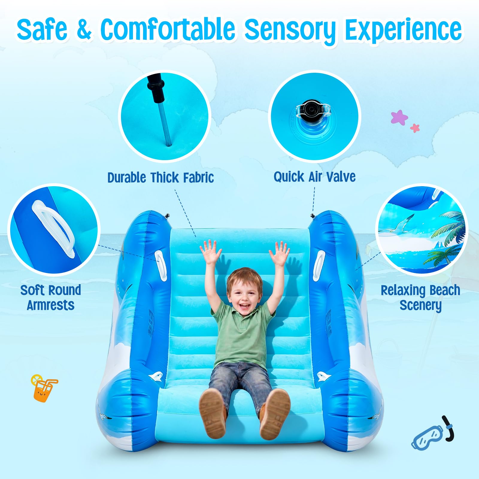 Sillón mecedor para niños – Azul