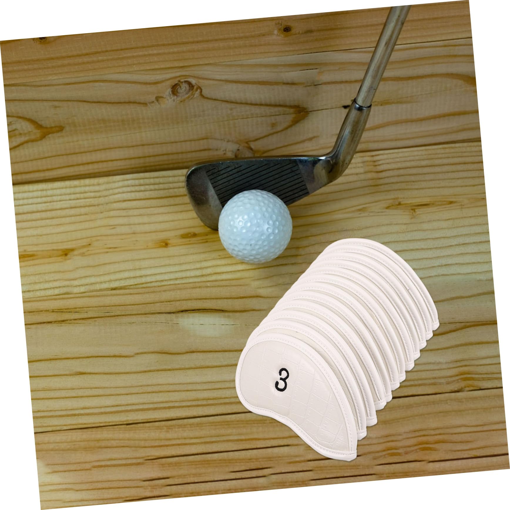 Mikikit 12 Piezas Fundas para Palos de Golf con Textura de Cocodrilo Protectores para Drivers Hierros y Putters Resistentes y Fáciles de Usar Color