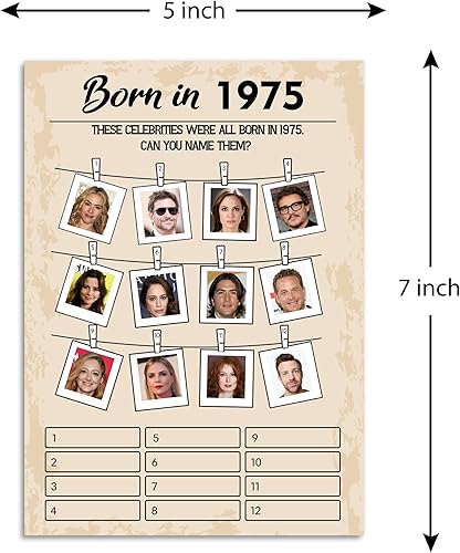 Miniatura 8 de QUPT Juegos de fiesta de 70 cumpleaños, juego de 5 actividades para 10 invitados, paquete de juegos nacidos en 1955, suministros de fiesta de