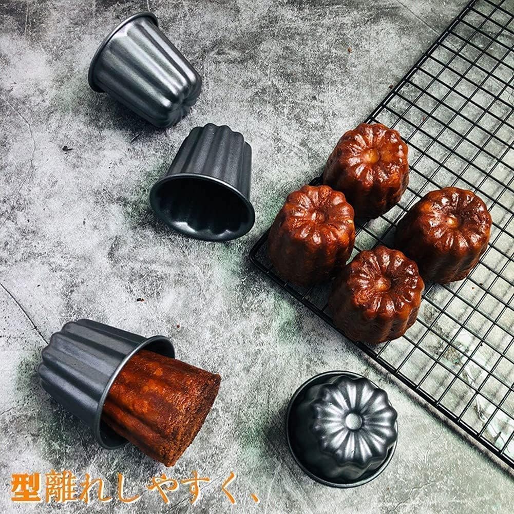 マフィン型 カヌレ型 10個セット 製菓用 お菓子作り 粘りにくいケーキ型 マドレーヌ型 炭素鋼 マフィン天板 テフロン加工 ミニ