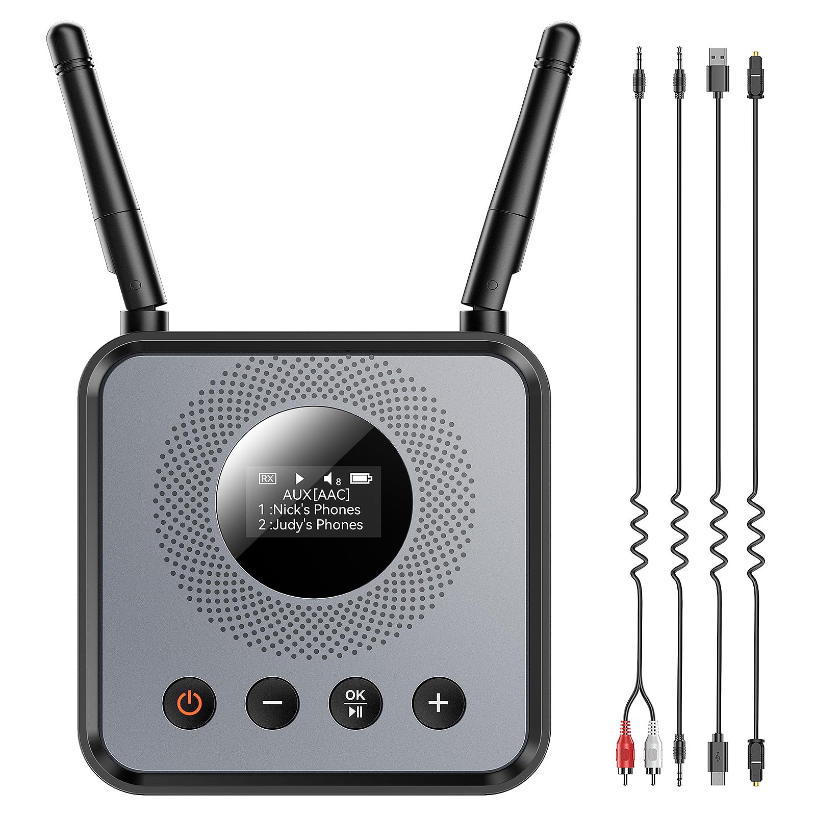 Bluetooth Adapter Audio Receiver for Home Audio Systems/amplifiers/Computers, Supports Pairing with 2 Bluetooth Headphones/Speakers, Features OLED Display/Low Latency/Dual-Device Connection-image-46