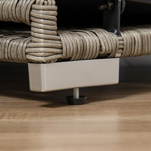 Miniatura 9 de PawHut Casa de mimbre para perros al aire libre con toldo, cama de ratán para perros con cojín suave resistente al agua, casa para perros pequeños