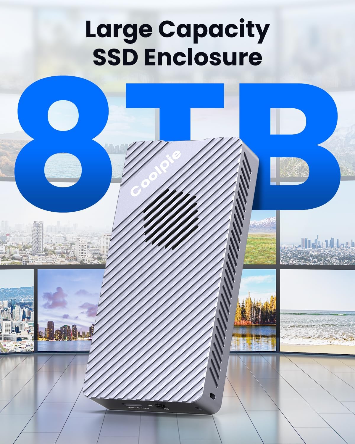 M.2 NVMe SSD Enclosure: USB 4.0 40Gbps Tool-Free Aluminum Enclosure with Cooling Fan, Support UASP Trim PCIe M/B+M Key, Compatible with 2230/2242/2260/2280 SSDs