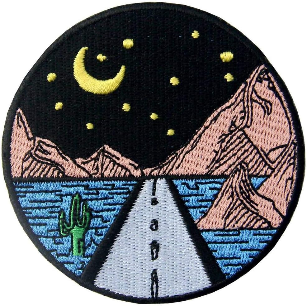 Long Way Under Starry Night Explore Outdoor Patch Embroidered Badge Iron On Sew On Emblem