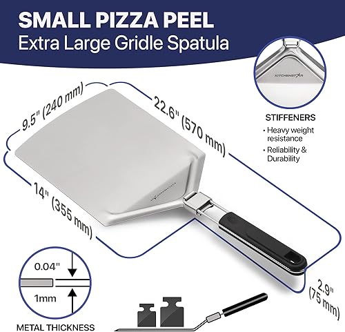 Miniatura 9 de kitchenStar - Kit de fabricación de pizza de 12 pulgadas (juego de 2)  Cuchillo basculante para cortar pizza con cubierta de hoja (12 pulgadas) +