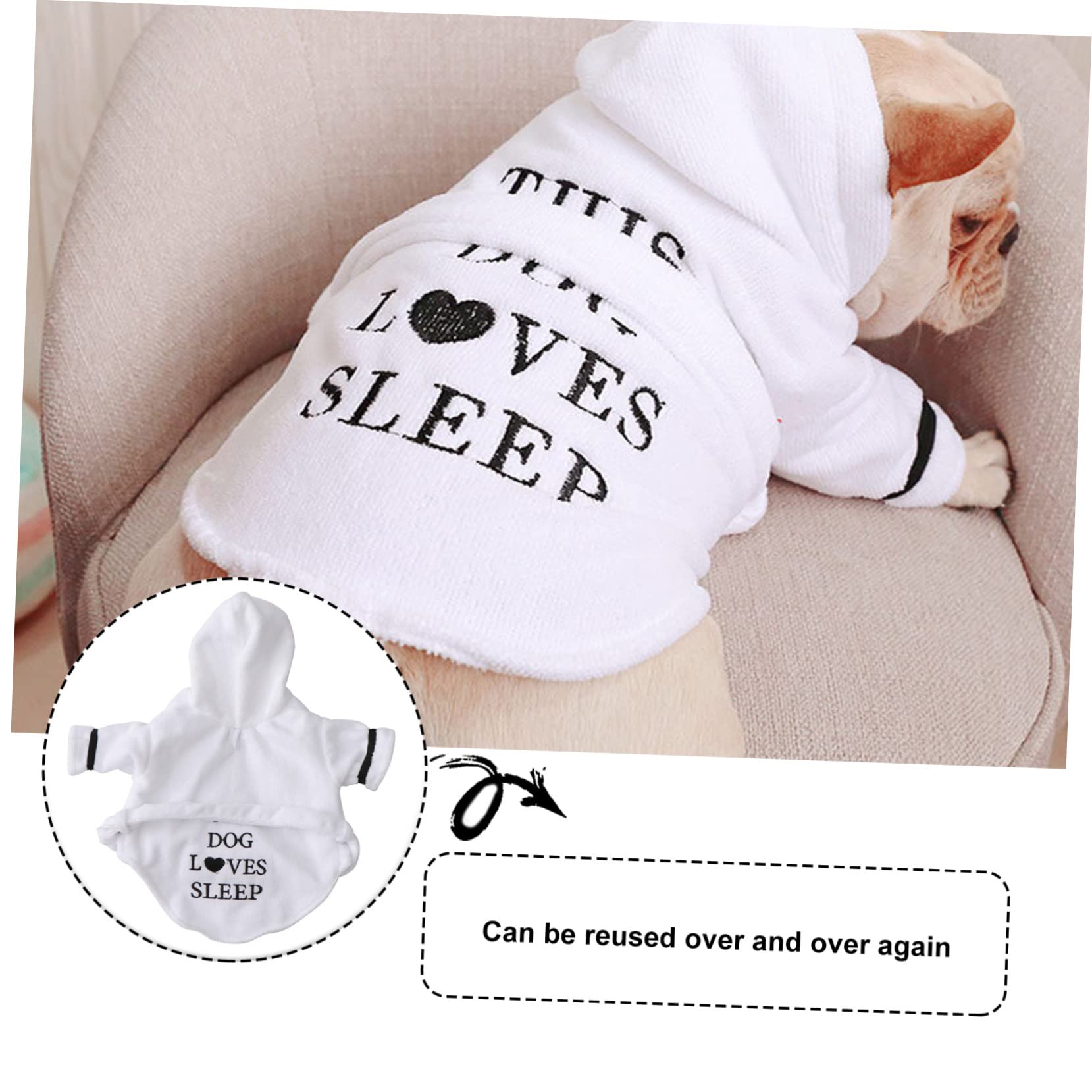 Kisangel 3stücke Fast Dry Pet Bathrobe Für Hunde Und Katzen Schnelltrocknender Super Saugfähiger Bademantel Mit Kapuze Weiß Für Baden Nässe