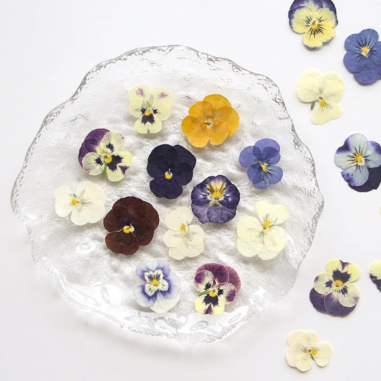 Excefore 54 Pcs Dried Pressed Flowers for Resin DIY Art Crafts Natural Dry Floral Epoxy Jewelry Real Flower Decor Cakes Phone Cases Candles Handmade Soap Purple Pansy