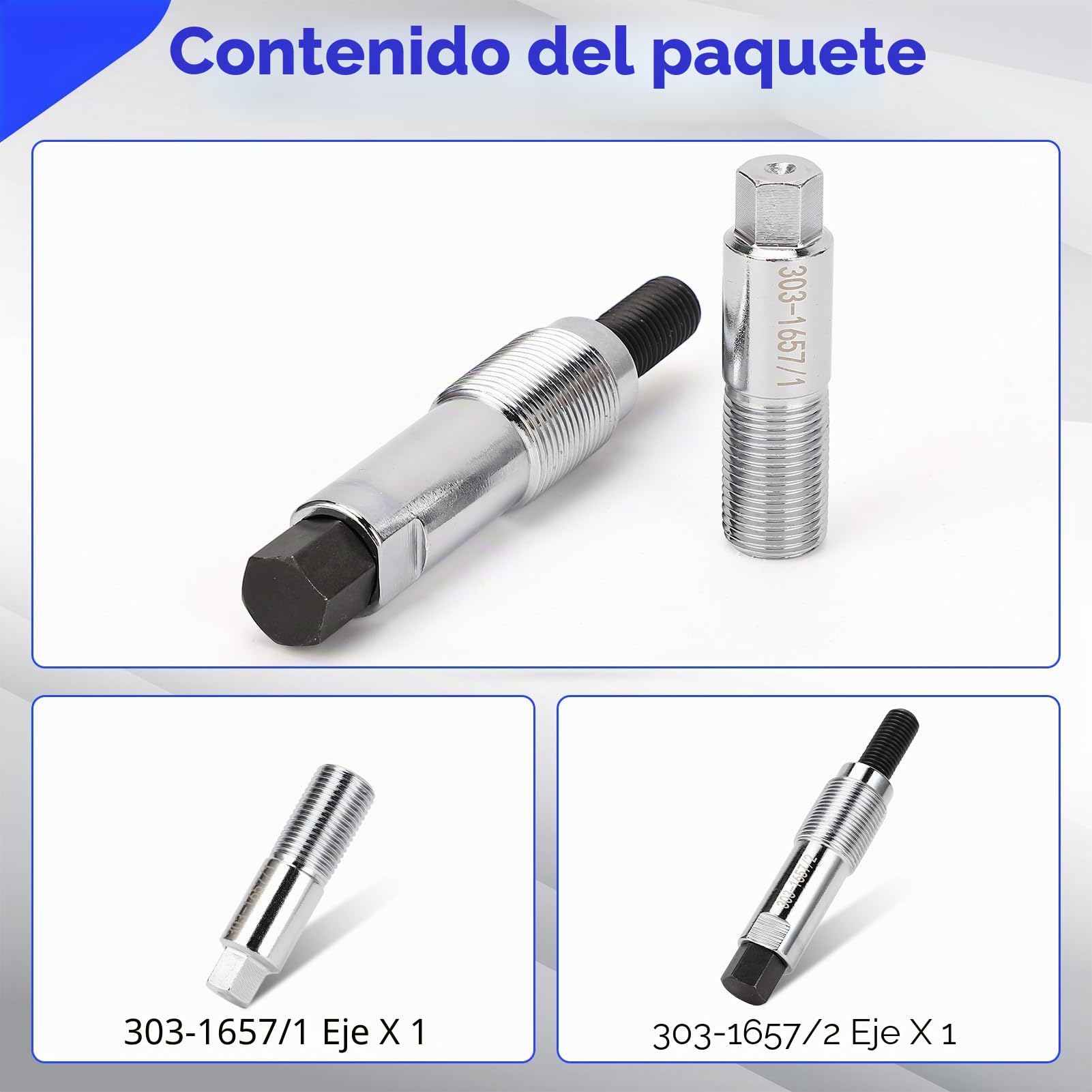 Herramienta de extracción de polea del cigüeñal para motor F ord 2.0L EcoBlue D iese l compatible con Transit Custom Transit FWD RWD 2018-2024, incluye ejes 303-1657/1 y 303-1657