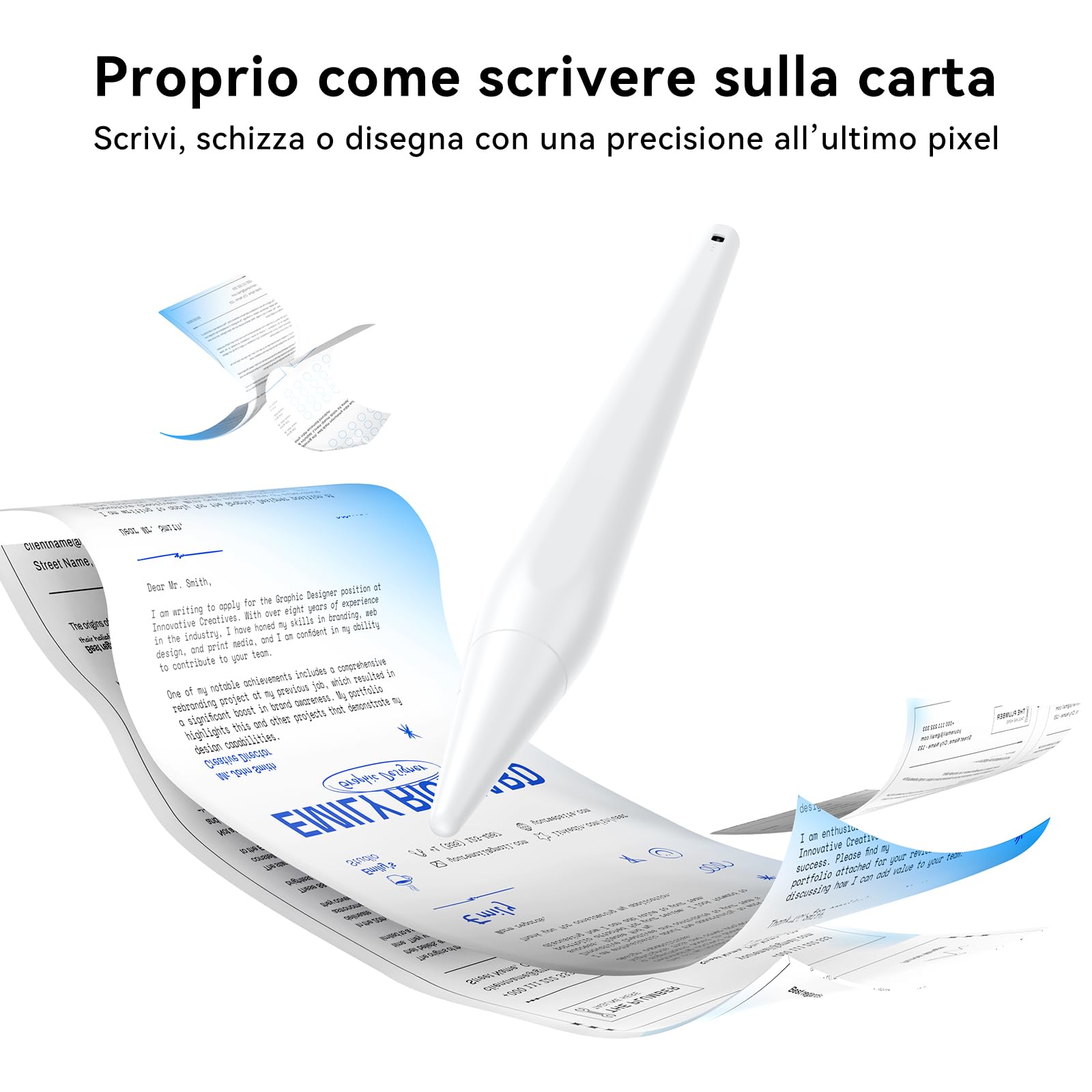 HJCE Penna per iPad A16 (11th) Pencil USB-C Precisione pixel, Sensibilità inclinazione, Compatibile con iPad 11/10/9/8/7/6, Pro 12,9/11/13 pollici, Air 3/4/5, Mini 5/6/A17