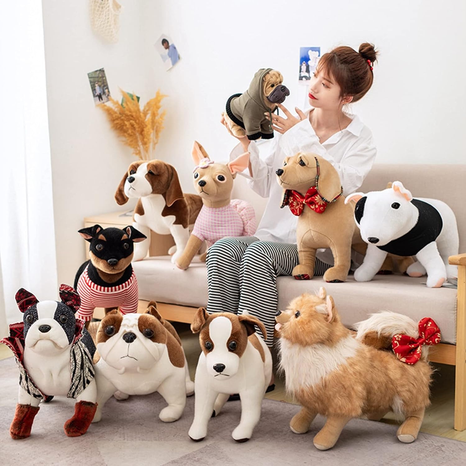 1309円 値引 トイプードル ぬいぐるみ 犬 いぬ イヌ 人形 そっくり リアル ペット かわいい ミニ ソフト 35cm シミュレーション 子供のためのかわいい道具 メモリアル グッズ 子供 誕生日 デザイン ギフト 置物 プレゼント