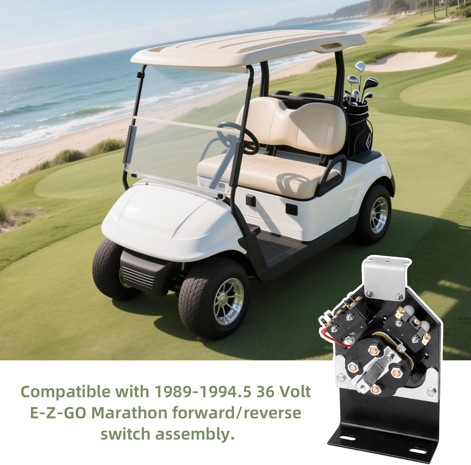 36V Golf Cart Forward and Reverse Switch Assembly, Compatible with EZGO Marathon 1989-1994.5 Golf Carts, Replaces OEM# 25396-G2, 25259-G2, 21744-G1