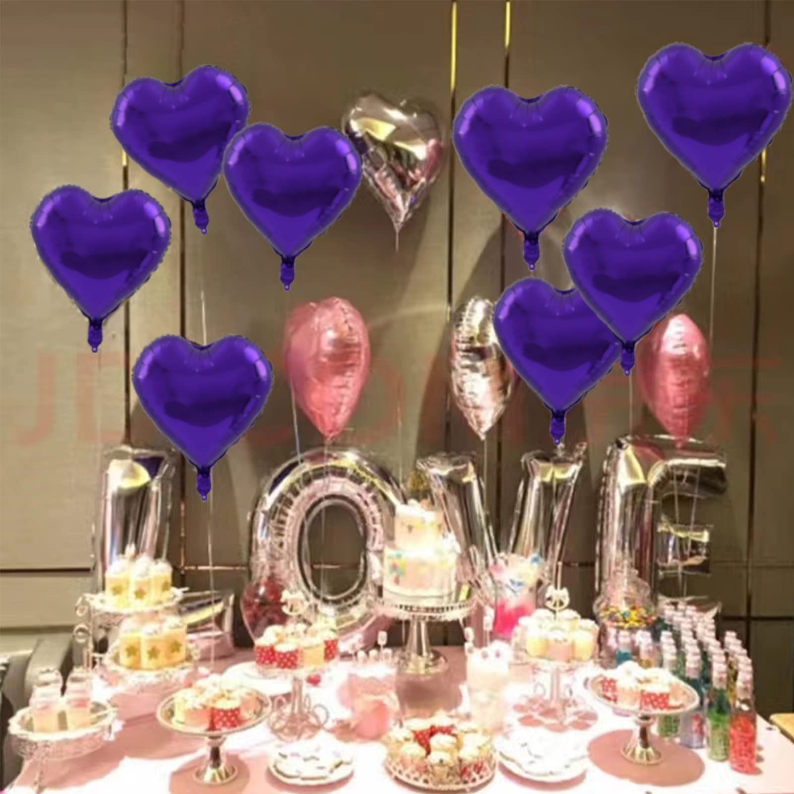 Amazon.com: 30 Pcs Purple Heart Balloons 18in Foil Heart
