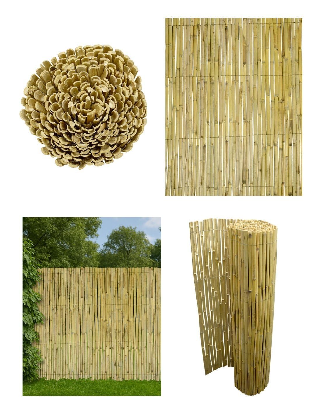 Jardin202 - Cerramiento de Caña Partida Nacional para Exteriores | Ocultación 95% | Jardín y Pérgolas | Producto Natural | Rollo: 2 x 5 Metros () | Rollo: 2 x 5 Metros