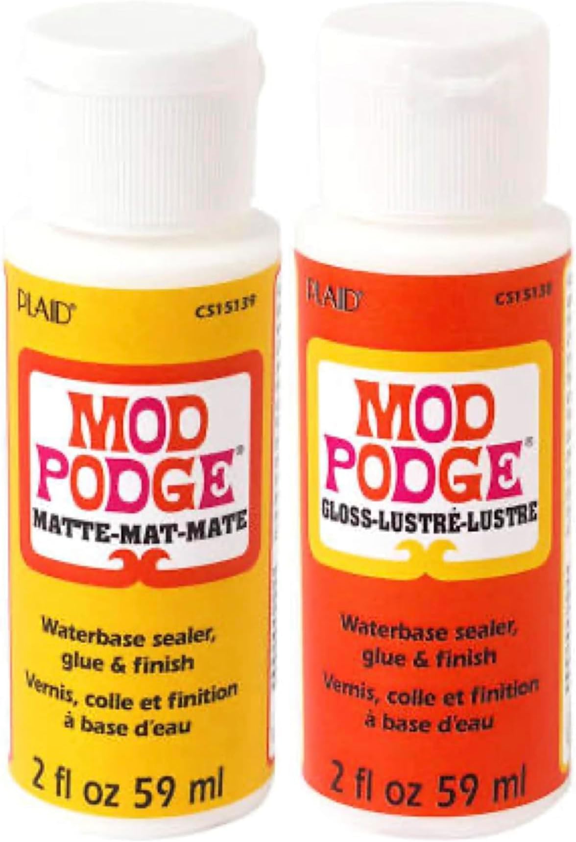 Krafty Kit Mod Podge Bundle: 2oz Gloss and 2oz Matte Water-Based Glue, Sealer & Finish