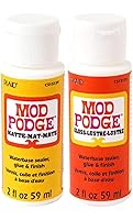 Vista 1 de Krafty Kit Mod Podge Bundle: 2oz Gloss and 2oz Matte Water-Based Glue, Sealer & Finish