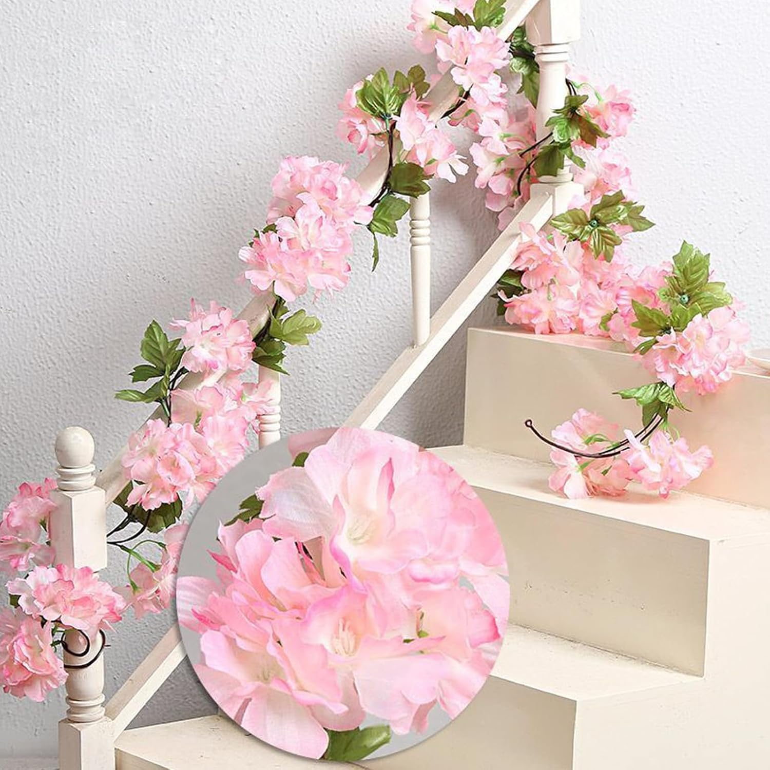 Amazon｜DIFEIUKI 桜 造花 ガーランド 4本セット 桜の藤 シルク