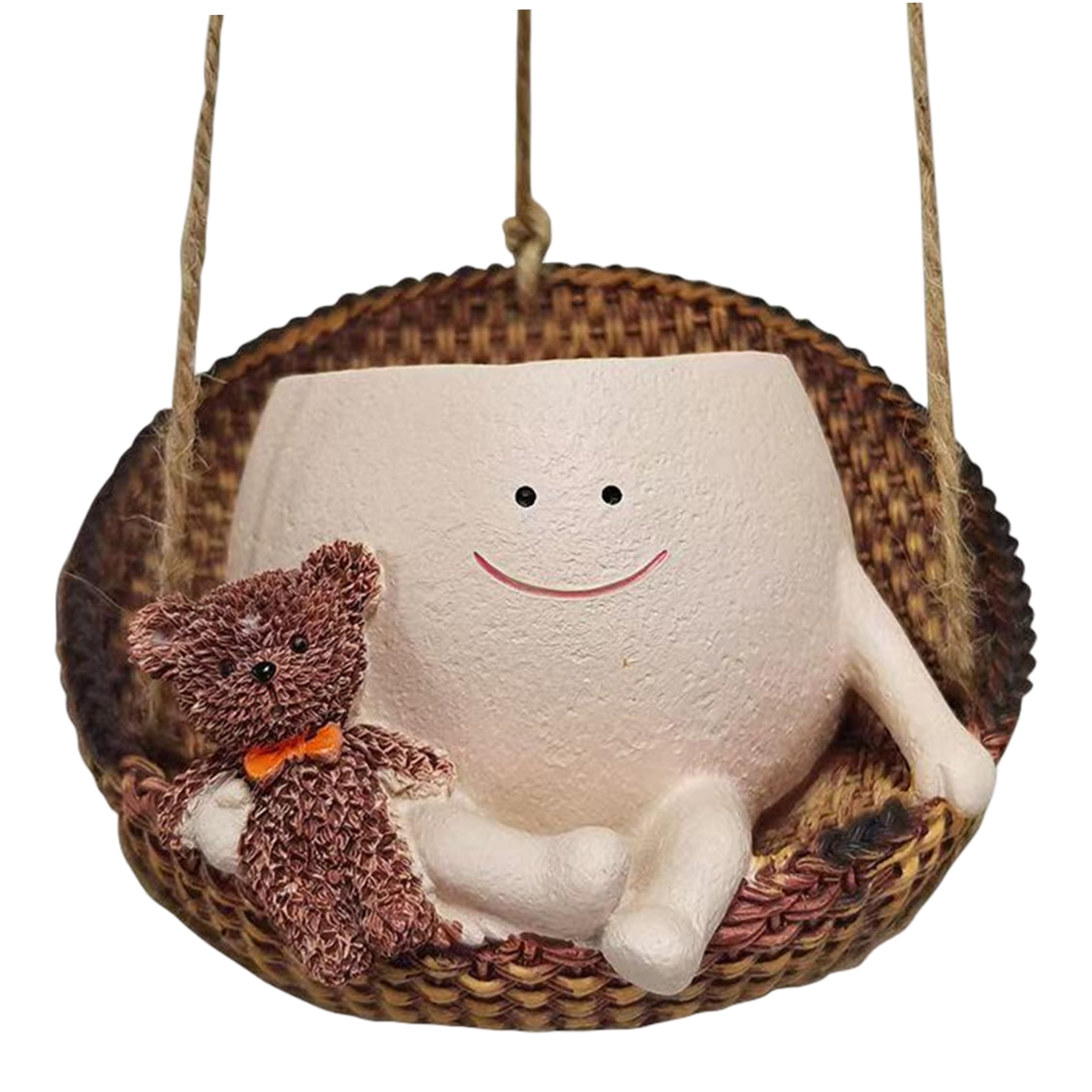 Pot de fleurs ours mignon souriant pour égayer votre décoration
