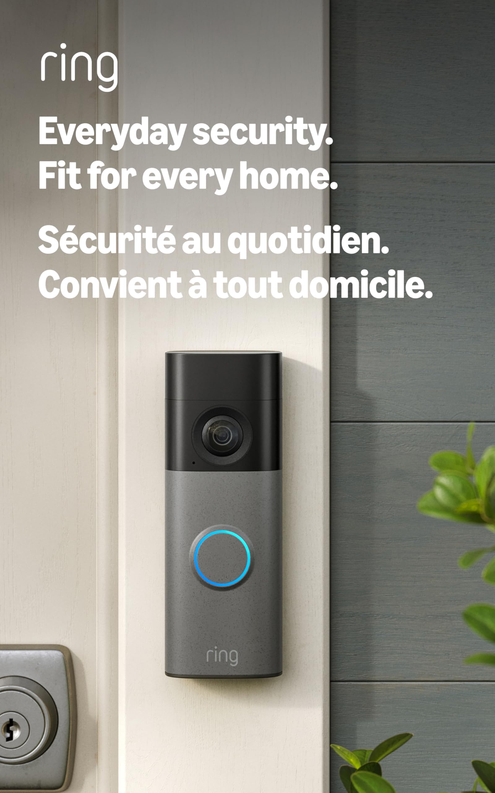 Ring Battery Doorbell (newest model) — Retinal 2K with wide-angle video, up to 6x Enhanced Zoom, Two-Way Talk, and Built-In Battery, Matte Mocha - 1