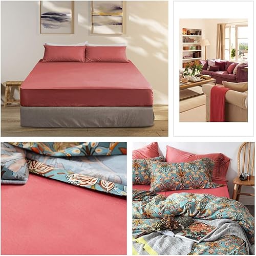 Miniatura 4 de mixinni Juego de sábanas bajeras de lujo de algodón natural de fibra larga ultra suave, bolsillo profundo de 15 pulgadas, tamaño King, 1 sábana